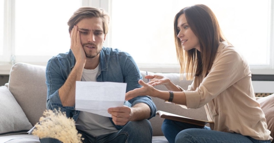 Separated couple arguing about the mortgage